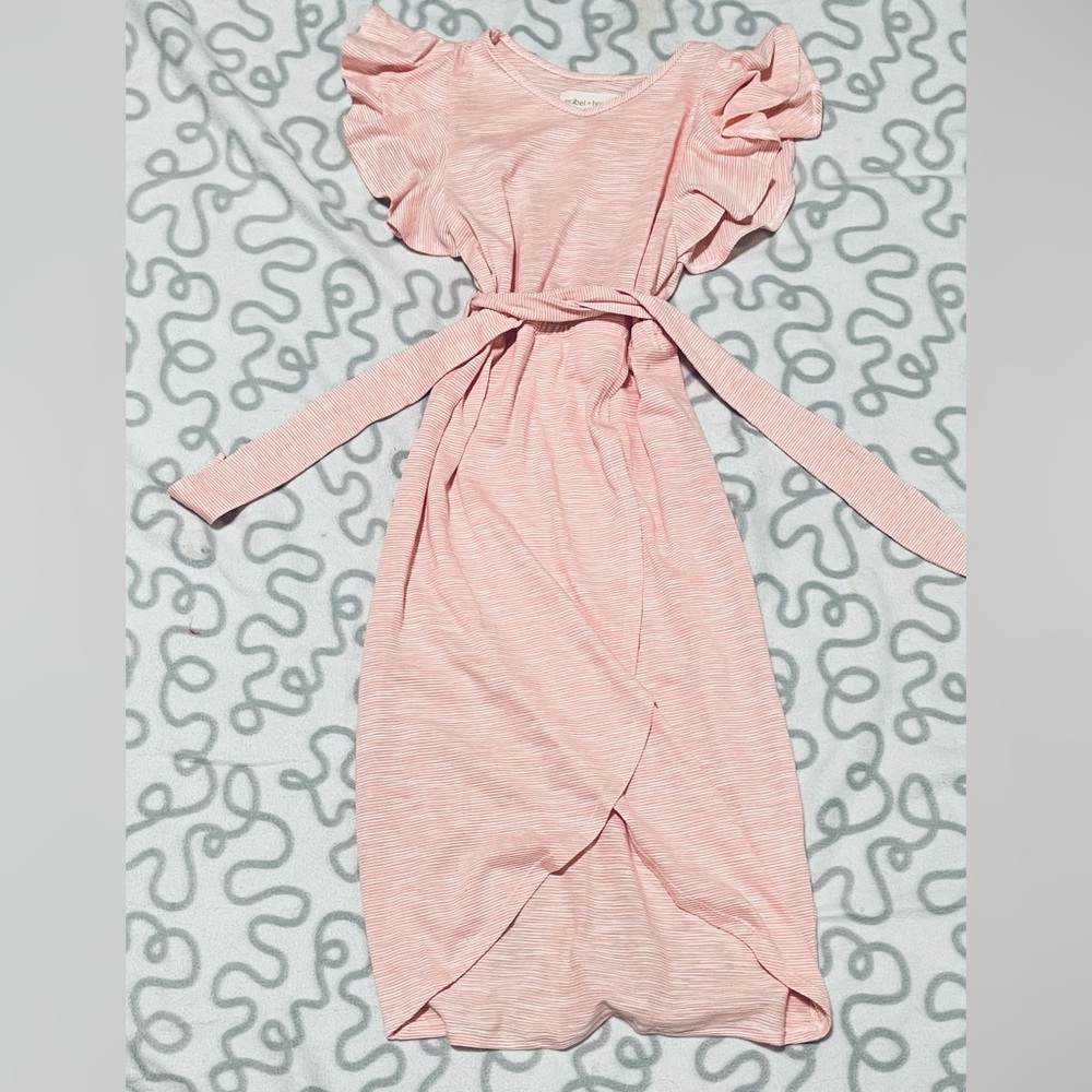 Girls Pink and White Dress